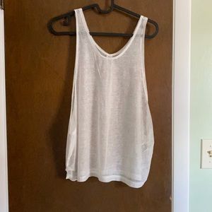Sheer white workout top